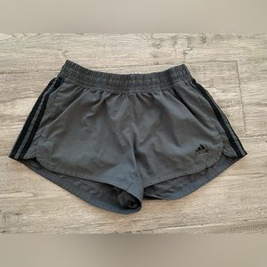 Black/Gray Adidas Women's 3-Stripes Pacer Woven Athletic Shorts